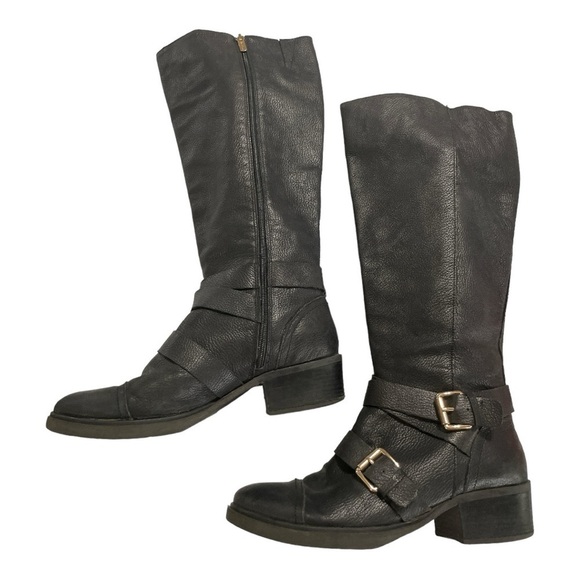 BCBGeneration tall black boots with gold buckles size 11B - Picture 6 of 11